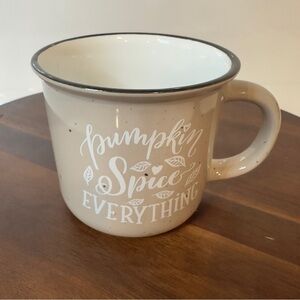 Pumpkin Spice Everything Mug – 16oz Beige Stoneware Coffee Cup – Fall Cozy
